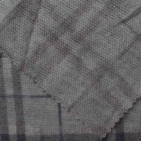 Grey Plaid Knit