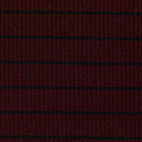 Black Horizontal-Stripe Rib Knit, Viscose-Poly, 206 gsm