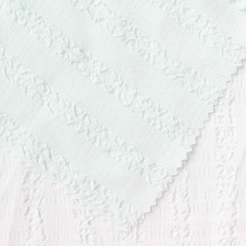 White Vertical-Stripe Seersucker, Polyester
