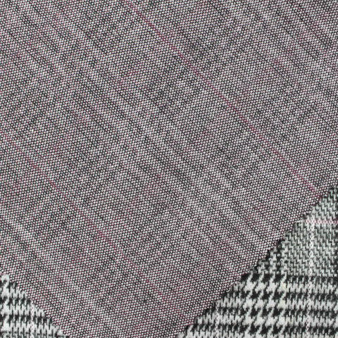 Black Plaid Knit, Poly-Viscose, 280 gsm