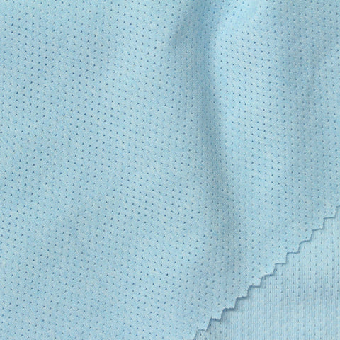 Polyester Stretch Birdseye Knit Fabric, 155 gsm, 160 cm — Blue