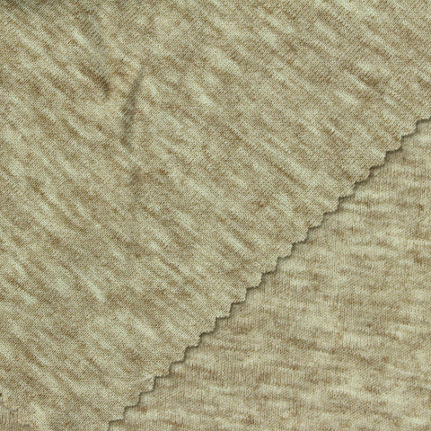 Heathered Beige Marl Rib Knit, Poly-Viscose