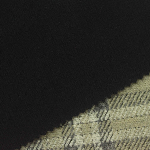 Olive Plaid Jersey Knit, Poly-Cotton
