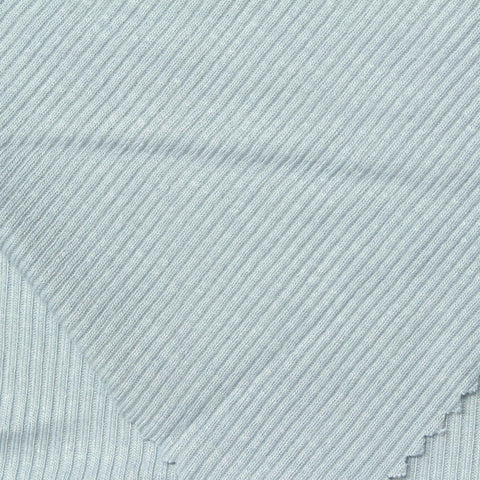 Viscose Stretch Rib Knit Fabric, 240 gsm, 130 cm — Blue