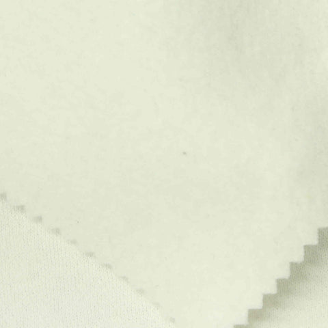 Brushed Cotton Polyester French Terry Fabric, 266 gsm, 170 cm — White