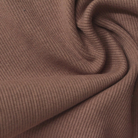 Brown Ribbed Rib Knit, Cotton