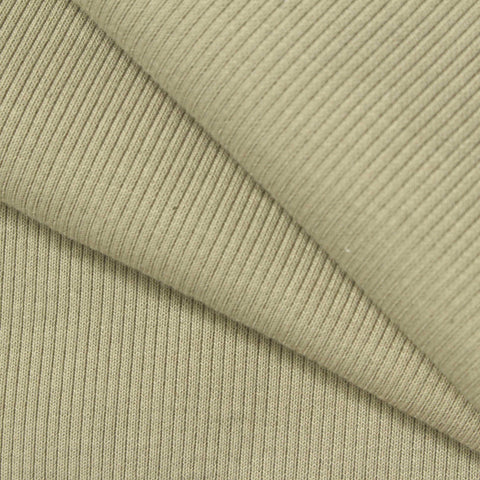 Light Khaki Ribbed Rib Knit, Polyester