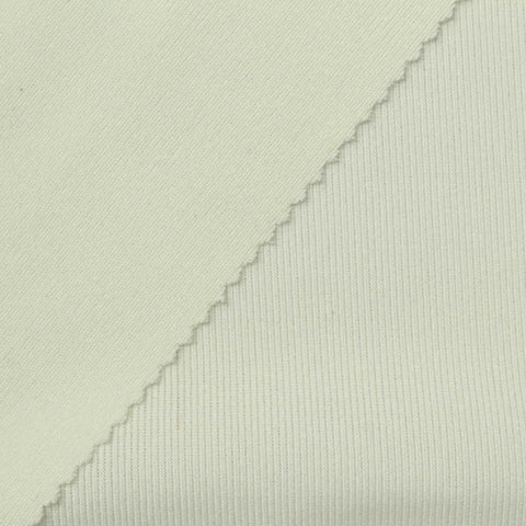 Polyester Stretch Rib Knit Fabric, 380 gsm, 150 cm — White