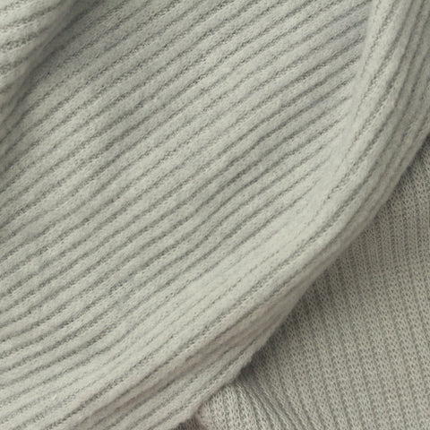 Brushed Polyester Viscose Stretch Rib Knit Fabric, 180 gsm, 170 cm — Grey