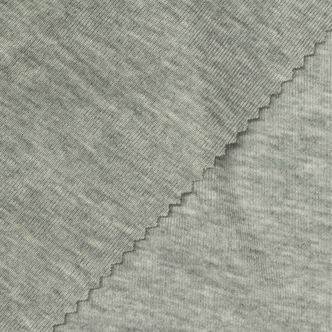 Grey Marl Rib Knit, Poly-Viscose, 170 gsm