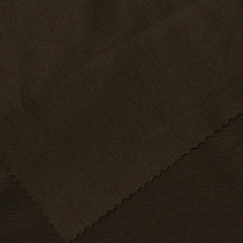 Polyester Viscose Stretch Rib Knit Fabric, 200 gsm, 150 cm — Brown, ref EF-238332