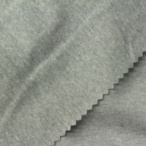 Heather Grey Marl Rib Knit, Cotton-Poly, 280 gsm, 175 cm
