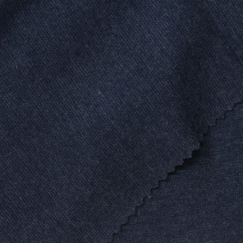 Dark Blue Marl Rib Knit, 285 gsm