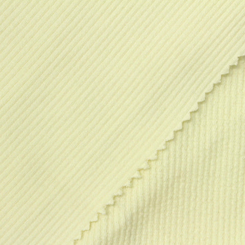 Striped Cotton Modal Stretch Rib Knit Fabric, 270 gsm, 106 cm — Yellow