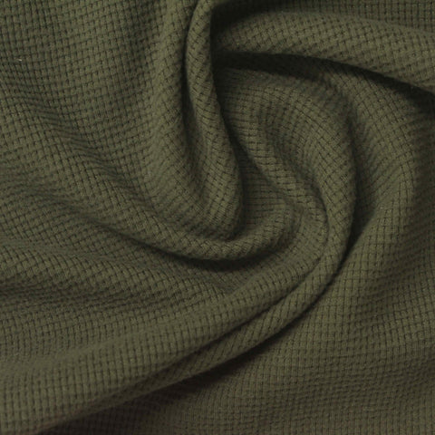 Olive Waffle Knit, Polyester