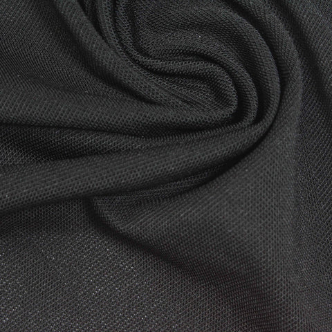 Black Marl Knit, Polyester, 200 gsm, 167 cm
