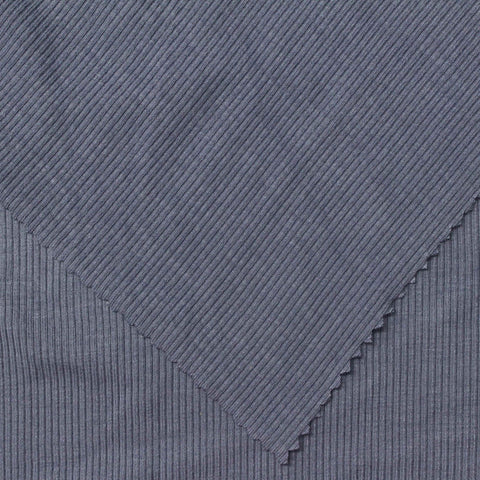 Viscose Stretch Rib Knit Fabric, 250 gsm, 135 cm — Blue