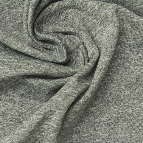 Dark Grey Marl Jersey Knit, Polyester, 180 gsm, 170 cm, ref EF-260015