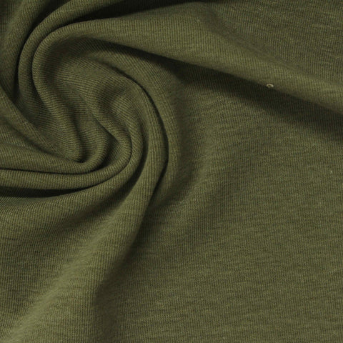 Tencel Lyocell Acrylic Blend Stretch Rib Knit Fabric, 250 gsm, 160 cm — Green, ref EF-270690