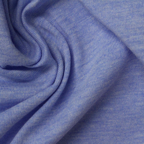 Heathered Blue Marl Jersey Knit, Cotton-Poly, 138 gsm