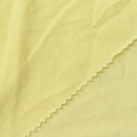 Pale Yellow Jersey Knit, Cotton-Poly