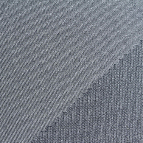 Polyester Stretch Rib Knit Fabric, 290 gsm, 160 cm — Grey