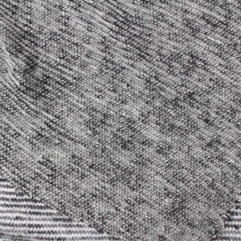 Black Horizontal-Stripe Chunky Knit, Viscose-Poly, 120 gsm