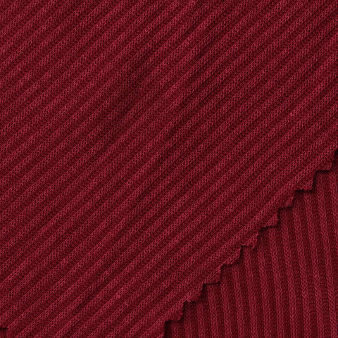 Viscose Polyester Rib Knit Fabric, 170 gsm, 185 cm — Red