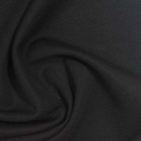 Polyester Viscose Stretch Scuba Knit Fabric, 250 gsm, 160 cm — Black, ref EF-267296