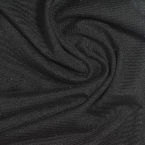 Cotton Polyester Jersey Knit Fabric, 210 gsm, 164 cm — Black