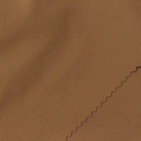 Warm Brown Ribbed Rib Knit, Polyester