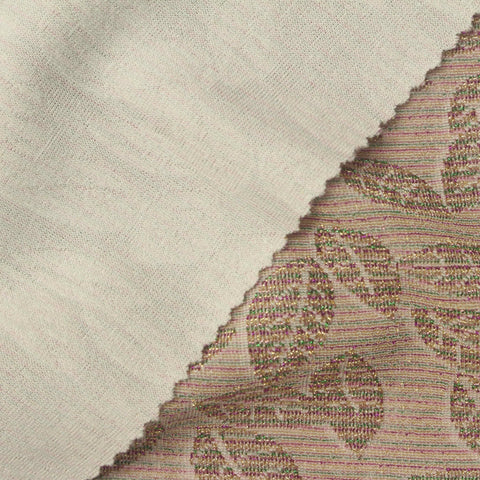 Green Leaves Interlock Knit, Poly-Metallic