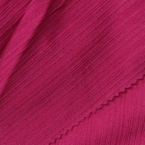 Magenta Rib Knit, Poly-Viscose