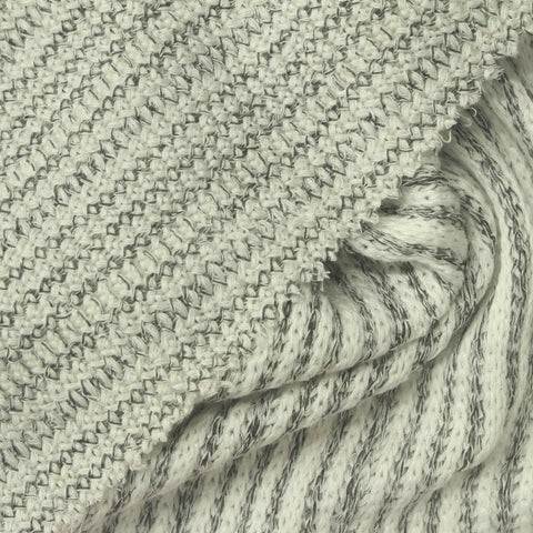White Stripes Jersey Knit, Viscose-Poly
