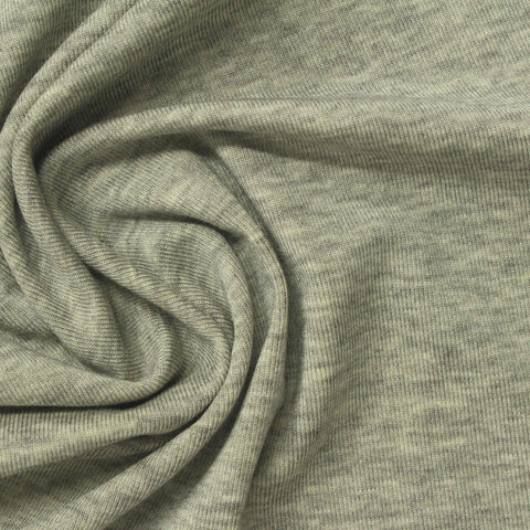 Light Grey Marl Rib Knit, Tencel Lyocell-Wool
