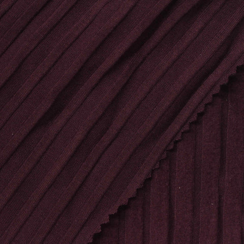 Brushed Polyester Viscose Stretch Rib Knit Fabric, 250 gsm, 150 cm — Purple