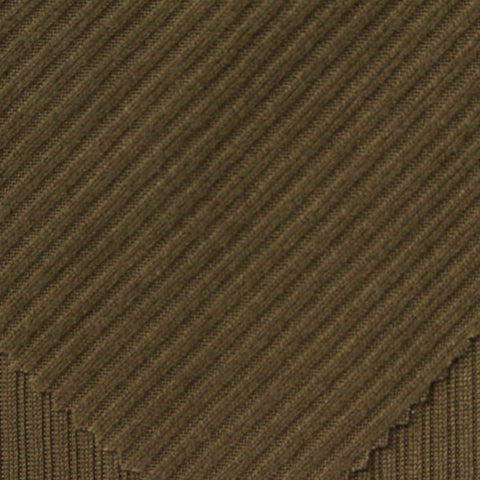 Brushed Polyester Stretch Rib Knit Fabric, 310 gsm, 170 cm — Khaki