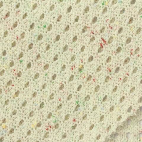 Cream Marl Pointelle Knit, Polyester, 350 gsm