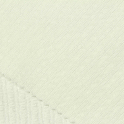 White Textured-Line Rib Knit