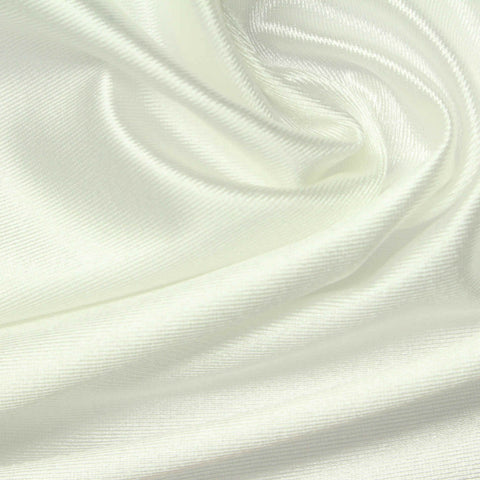 Polyester Stretch Satin Fabric, 200 gsm, 160 cm — White