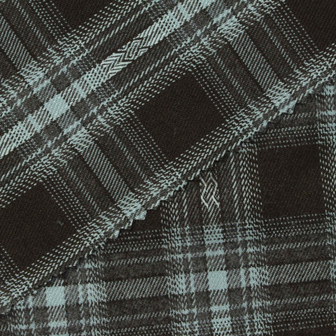 Dark Brown Plaid Woven, Poly-Viscose, 285 gsm, 150 cm, ref EF-265148