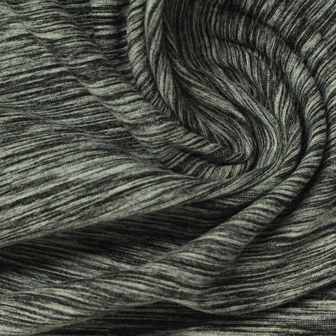 Black Marl Jersey Knit, Poly-Spandex