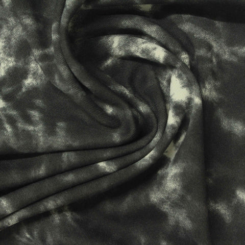 Charcoal Abstract Milk Silk Knit, Poly-Spandex