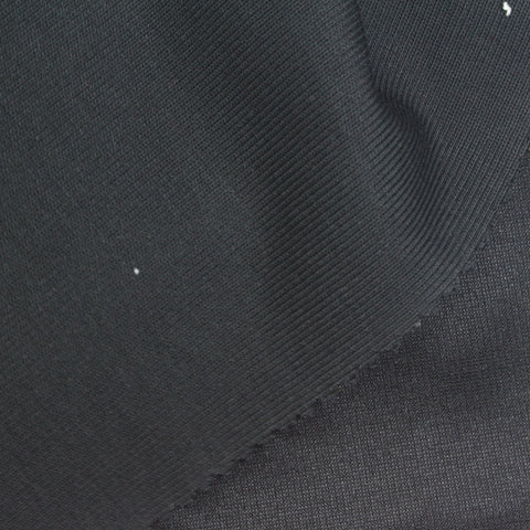 Dark Grey Marl Rib Knit, Cotton-Poly, 210 gsm, 190 cm