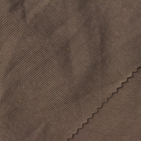 Brown Rib Knit, Cotton-Poly