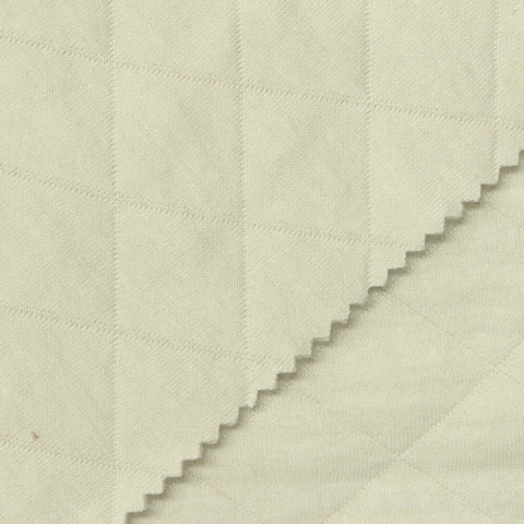 Jacquard Polyester Cotton French Terry Fabric, 337 gsm, 154 cm — Beige