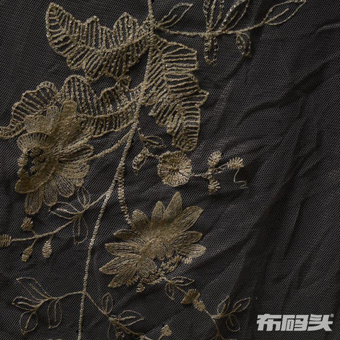 Gold Floral Knit, Polyester