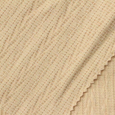 Beige Textured-Stripe Jacquard, Viscose-Nylon