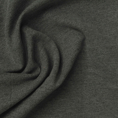 Dark Grey Heathered-Marl Interlock Knit, Poly-Spandex