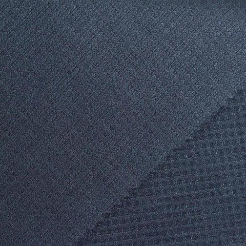 Black Textured-Square Waffle Knit, Viscose-Poly